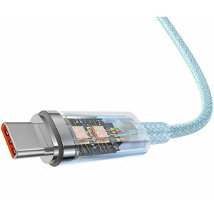 Baseus Explorer, USB Male la USB-C Male, 100W 2 m, Quick Charge, Light Blue, amperaj maxim suportat 6A
