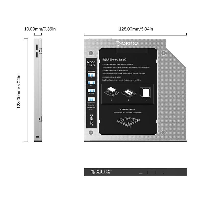 Adaptor HDD Caddy Orico HDD/SSD M95SS, pentru unitati optice de tipul 9
