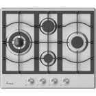 Plita incorporabila Fram FBH-M4IWF-SS, Gaz, 4 arzatoare, Aprindere electrica integrata, Sistem de siguranta, Wok, 60 cm, Inox