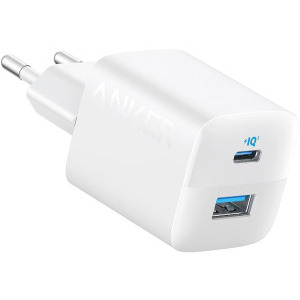 Incarcator retea Anker 323, 1x USB-C, 1x USB, Quick Charge 33 W, White