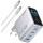 Incarcator retea Anker Zolo B2697, 3x USB-C, 1x USB, Quick Charge 140 W, GaN, Display, Silver + Cablu USB-C inclus