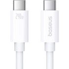 Cablu de date / adaptor Baseus Superior, USB-C Male la USB-C Male, 240 W, 1 m, White