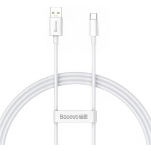 Baseus Superior, USB Male la USB-C Male, 65 W, 1 m, White