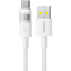 Cablu de date / adaptor Baseus Display, USB Male la USB-C Male, 100 W, 2 m, White