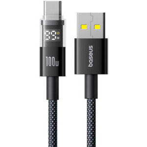 Cablu de date / adaptor Baseus Display, USB Male la USB-C Male, 100 W, 2 m, Black