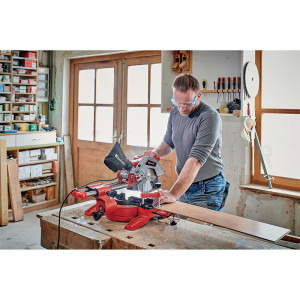 Einhell Fierastrau debitor cu glisare TC-SM 216, 1500 W, 5200 RPM, 216 mm diametru lama, 48 D, taiere max 305x65 mm