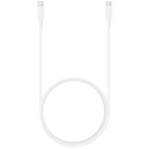 Cablu de date / adaptor Samsung EP-DX510, USB-C Male la USB-C Male, 1.8 m, White, amperaj maxim suportat 5A