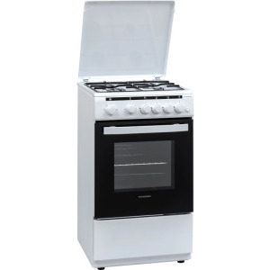 Heinner HFSC-V50LITGWH, 4 arzatoare, Gaz, Aprindere electrica, Timer, Grill, 50 cm, Alb