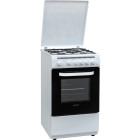 Aragaz Heinner HFSC-V60LITWH, Gaz, 4 arzatoare, Aprindere electrica, Dispozitiv siguranta, Timer, 50 cm, Alb