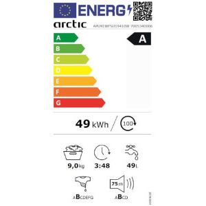 Arctic APLM1WFSU19410W, 9 kg, 1400 RPM, Clasa A, Silent Inverter, SaveInAll, Flow Control, Alb