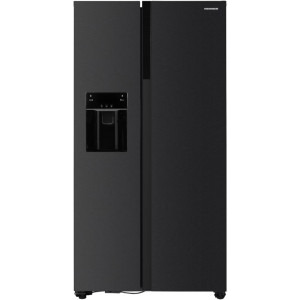 Frigider Side By Side Heinner HSBS-HM513NFIMDXE++, 513 L, Clasa E, Full No Frost, Inverter, Dozator apa & gheata, Display LED, 177 cm, Antracit