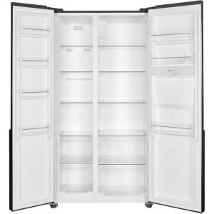 Heinner HSBS-HM442NFGBKE++, 442 L, Clasa E, Full No Frost, Inverter, Touch Control, Display LED, 177 cm, Negru