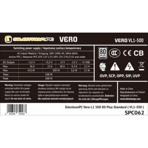 SilentiumPC Vero L1, 80+, 500W