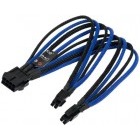 Orico 8-pin ATX Male - 4+4-pin ATX Female, 0.3m, negru albastru sleeved