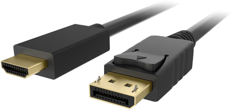 Cablu video Assmann DisplayPort 1.2 Male - HDMI 2.0 Male, 1m, negru