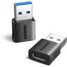 Adaptor Ugreen US701 1x USB tip A Male - 1x USB-C Female, Negru, 2 buc