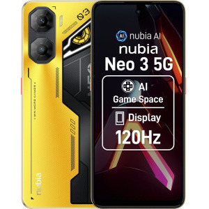 ZTE nubia NEO 3 5G, Ecran 120Hz, 256GB, 20GB RAM (8GB + 12GB extensibili), Dual SIM, Tri-Camera, Titanium Gold