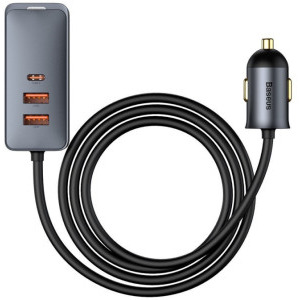 Baseus CCBT-B0G, 1x USB-C, 3x USB, 120 W, Grey