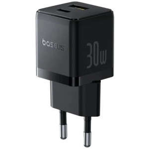 Incarcator retea Baseus Palm, 1x USB-C, 1x USB, Quick Charge 30 W, Black