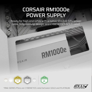 Corsair RMe Series 2025 White RM1000e, 80+ Gold, 1000W