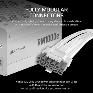 Corsair RMe Series 2025 White RM1000e, 80+ Gold, 1000W