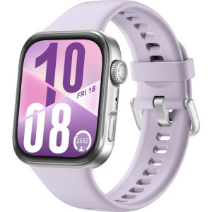 SmartWatch Huawei Watch Fit 4, Silver Body cu Purple Fluoroelastomer