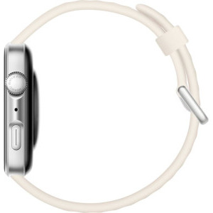 Huawei Watch Fit 4, Silver cu White Fluoroelastomer Strap