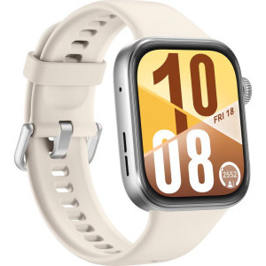 Huawei Watch Fit 4, Silver cu White Fluoroelastomer Strap