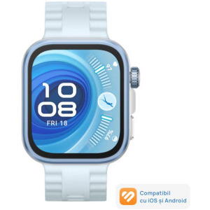 Huawei Watch Fit 4 Pro, Silver curea Blue Fluoroelastomer