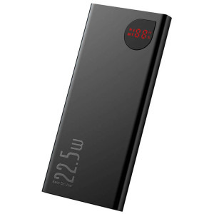 Baterie externa Baseus Adaman Metal, 10000 mAh, 2x USB, 1x USB-C, 22.5 W, Display, Black