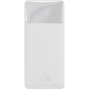 Baseus Bipow Pro, 20000 mAh, 2x USB, 1x USB-C, 20 W, Display, White