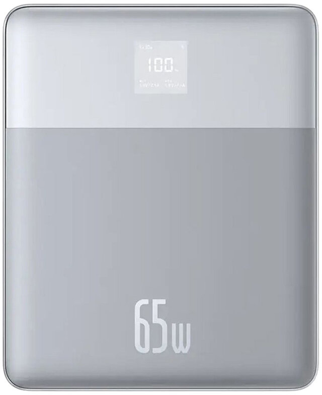 Baterie externa Baseus Blade 2, 12000 mAh, 2x USB-C, 65 W, Display, Silver, posibilitate incarcare laptop
