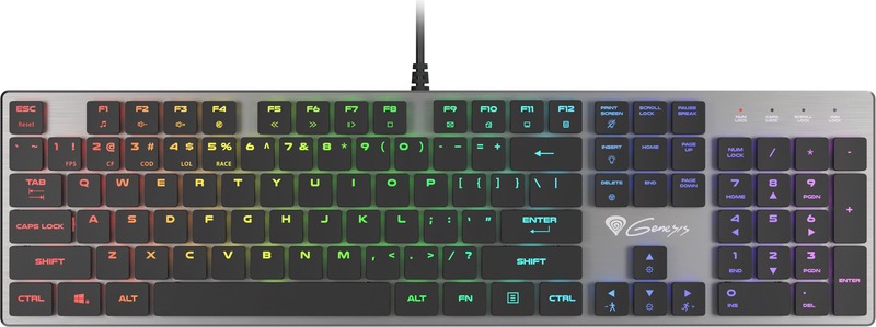 Tastatura Gaming Genesis THOR 420 RGB, Content Slim Blue Switch, Mecanica, Silver