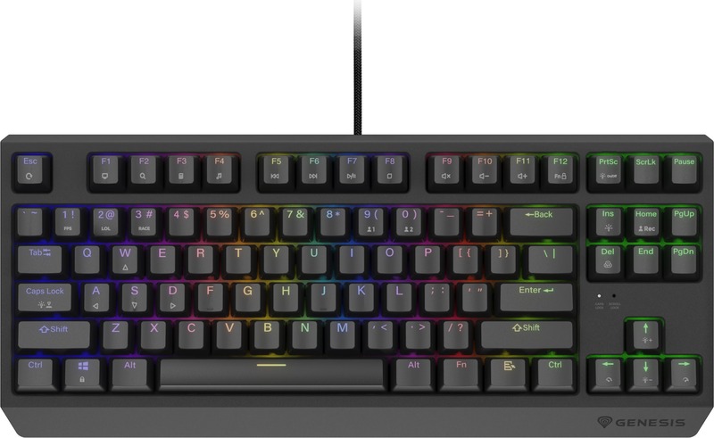 Tastatura Gaming Genesis Thor 230 TKL RGB, Outemu Brown Switch, Mecanica, Black