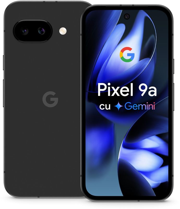 Smartphone Google Pixel 9a, 256GB, 8GB RAM, Dual SIM, 5G, Tri-Camera, Obsidian Black