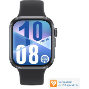 Huawei Watch Fit 4, Black cu Black Fluoroelastomer Strap