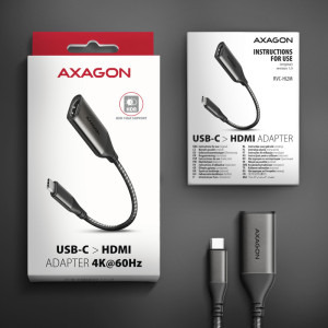 AXAGON 1x USB Tip C Male - 1x HDMI 2.1a Female, 0.25 m, negru-gri