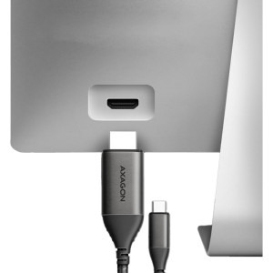 AXAGON USB-C Male - HDMI v2.1a Male, 1.8m, negru-gri