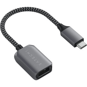 Satechi 1x USB Tip C Male - 1x USB 3.0 Tip A Female, 0.1 m, gri-negru