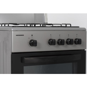 Heinner HFSC-SME50SL, 4 arzatoare, Gaz, Dispozitiv de siguranta, 50 cm, Argintiu