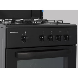 Heinner HFSC-SME50BK, 4 arzatoare, Gaz, Dispozitiv de siguranta, 50 cm, Negru