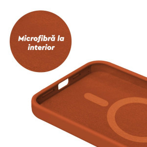 Lemontti Capac protectie spate Liquid Silicon MagCharge Orange pentru iPhone 15 Pro Max