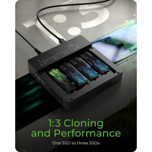 Icy Box IB-4013MCL-C4 1:3 KlonStation 4x M.2 NVMe USB4 Black