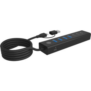 Icy Box IB-HUB1737-C3 7-Port USB 3.2 Gen 1 Hub Black