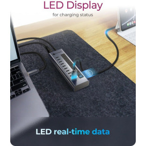 Icy Box IB-HUB1450-C31 10-port USB-C Hub Blue