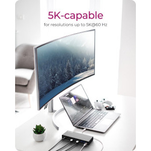 Icy Box Docking Station IB-DK2245AC, USB-C, 65W Power Delivery, 2x DisplayPort, 2x HDMI, 4x USB 3.2, Gigabit LAN