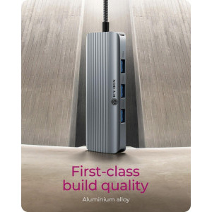Icy Box Docking Station IB-DK4034a-CPD, USB-C, 6-in-1, incarcare 100W, redare 4K, Gigabit LAN