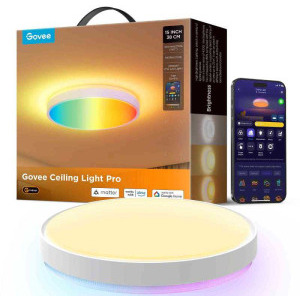 Govee Plafoniera LED RGB Smart H60A6C01, 24 W, 4300 lumeni, 2700K-6500K, Wi-Fi, Bluetooth