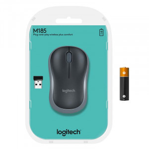 Logitech M185, Wireless, Grey