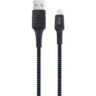 Cablu periferice Goui USB tip A Male la Lightning Male, 1.5 m, Negru/Albastru